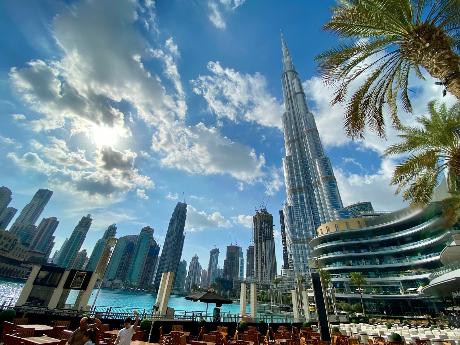 Burj Khalifa above Downtown Dubai
